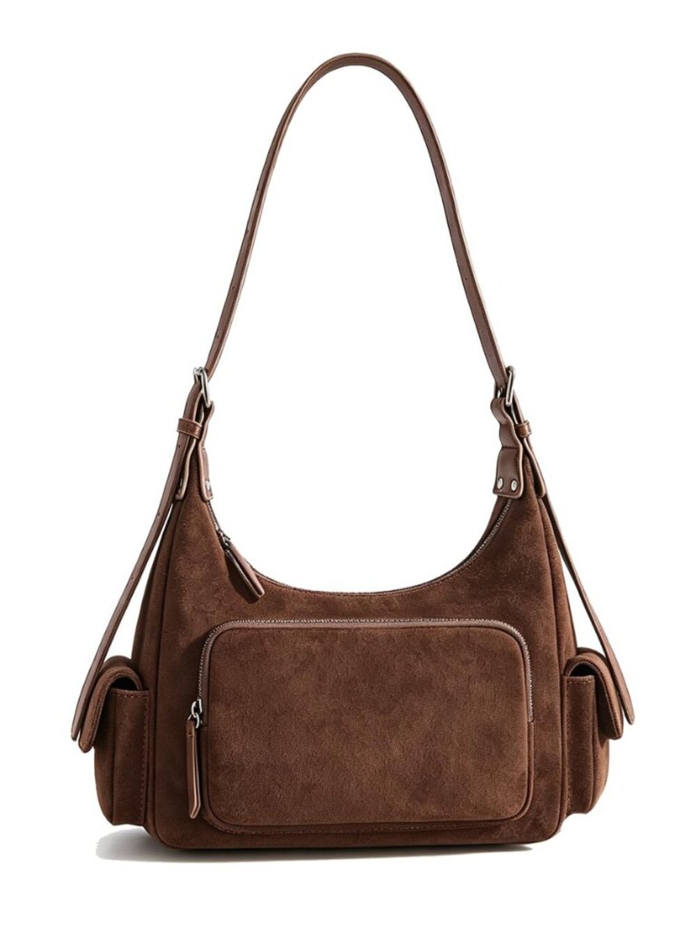 Suede Hobo Bags for Women, Travel Purse Shoulder Handbag